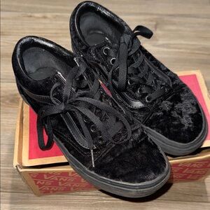 Velvet Vans All-Black Sneakers